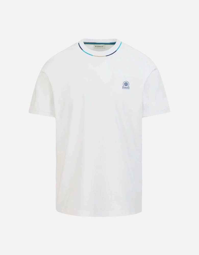 Tri-Col Neck T-Shirt White