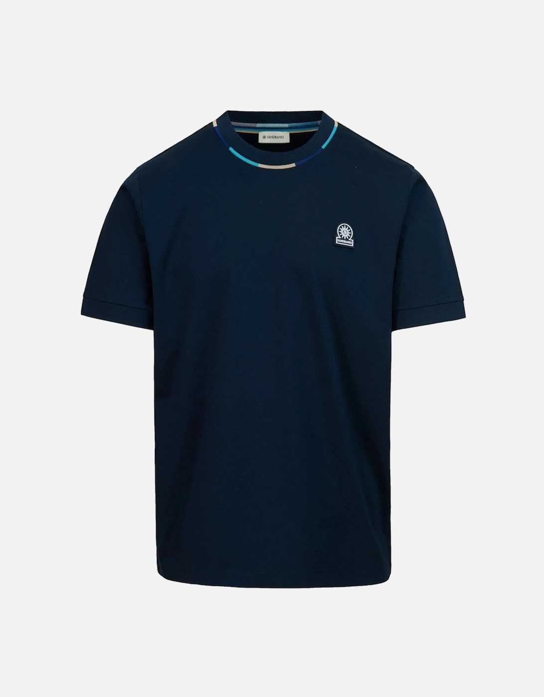 Tri-Col Neck T-Shirt Navy, 2 of 1
