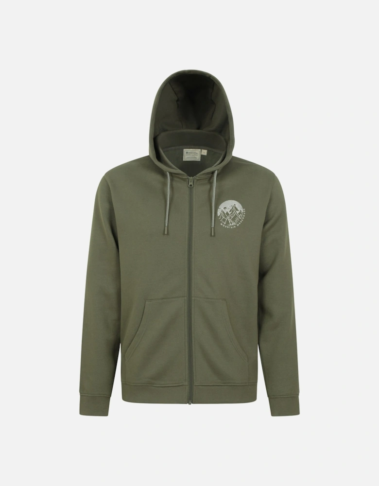 Mens Circle Mountain Drawcord Full Zip Hoodie