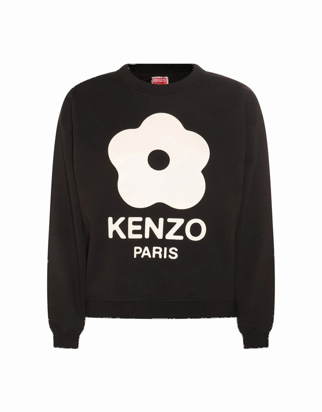 White Boke Flower Printed Sweatshirt in Black, 2 of 1
