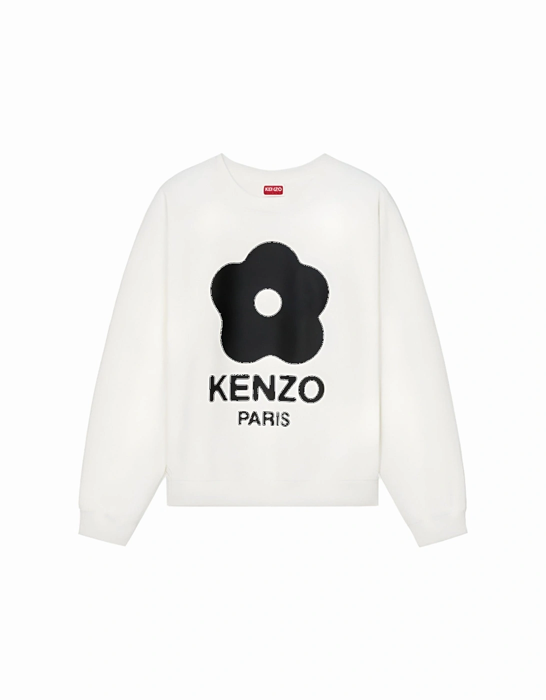 Black Boke Flower Printed Sweatshirt in White, 2 of 1