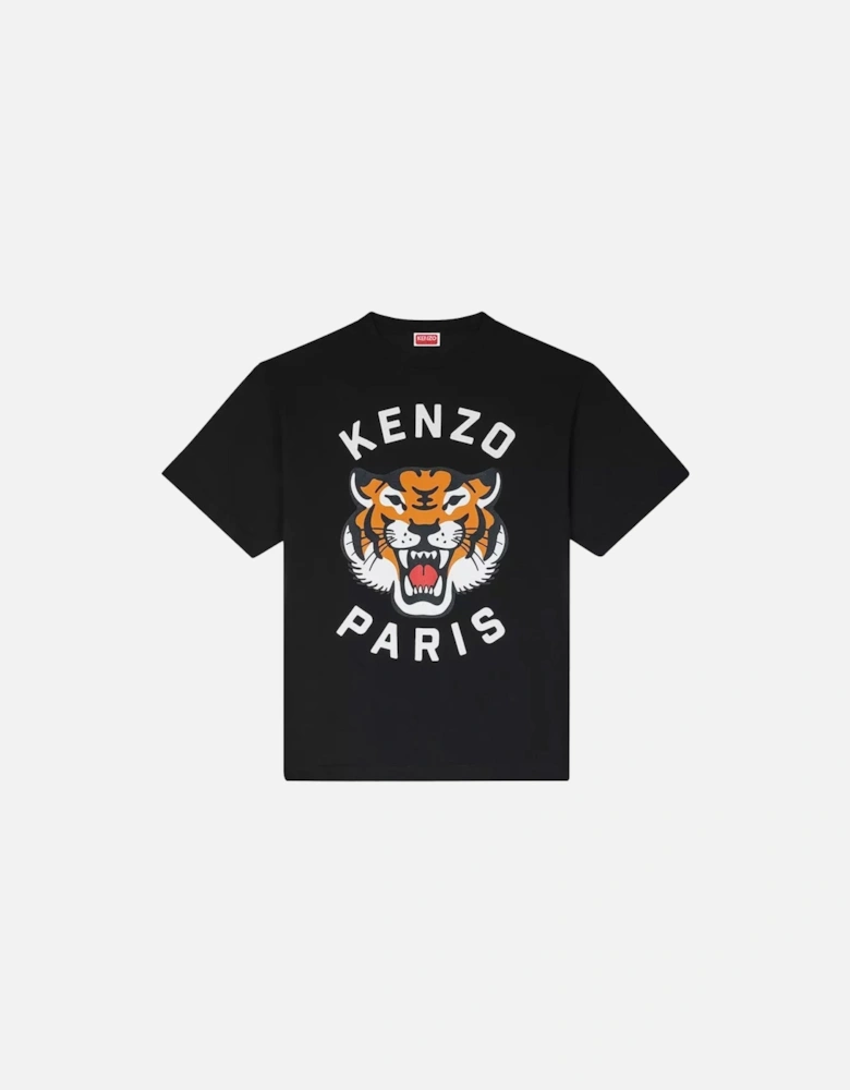 Lucky Tiger Printed T-Shirt in Black