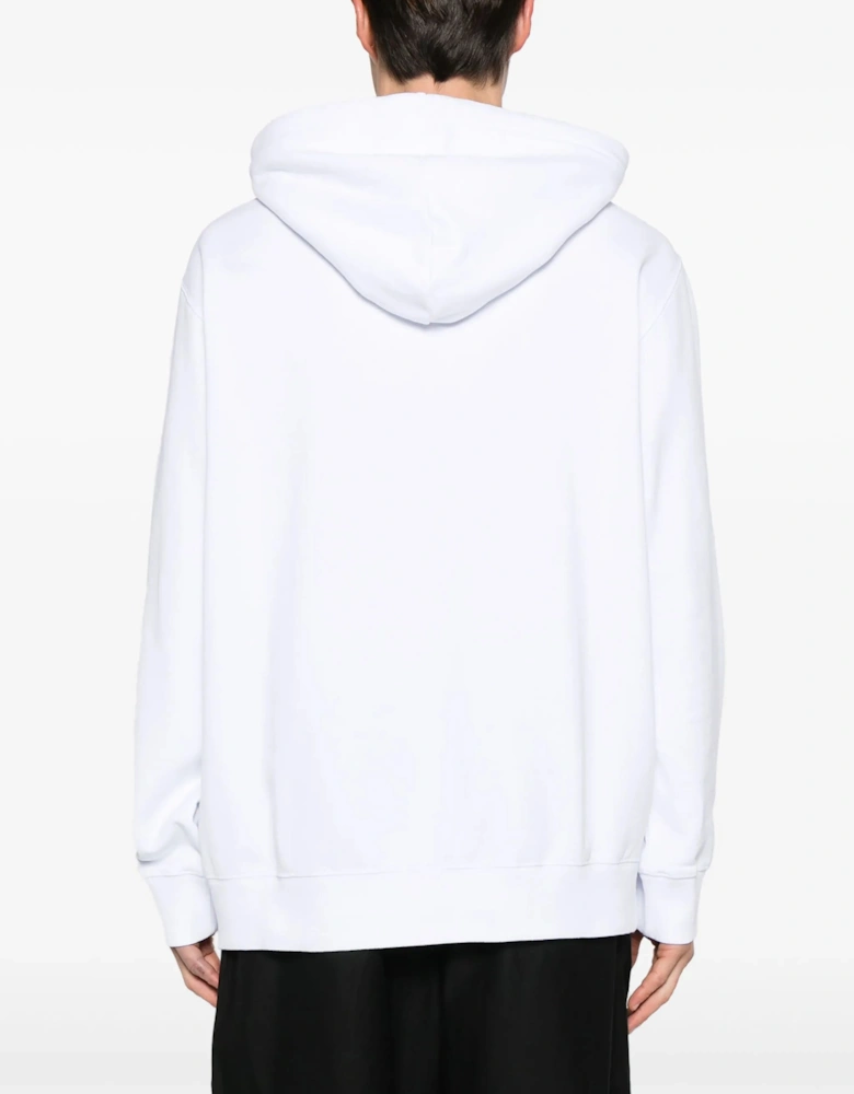 Paris Loose Fit Logo Hoodie in White