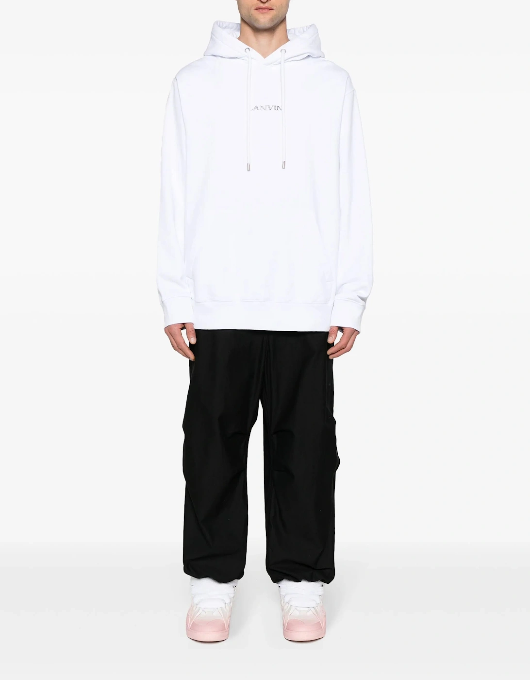 Paris Loose Fit Logo Hoodie in White