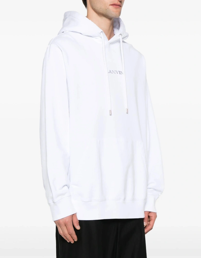 Paris Loose Fit Logo Hoodie in White