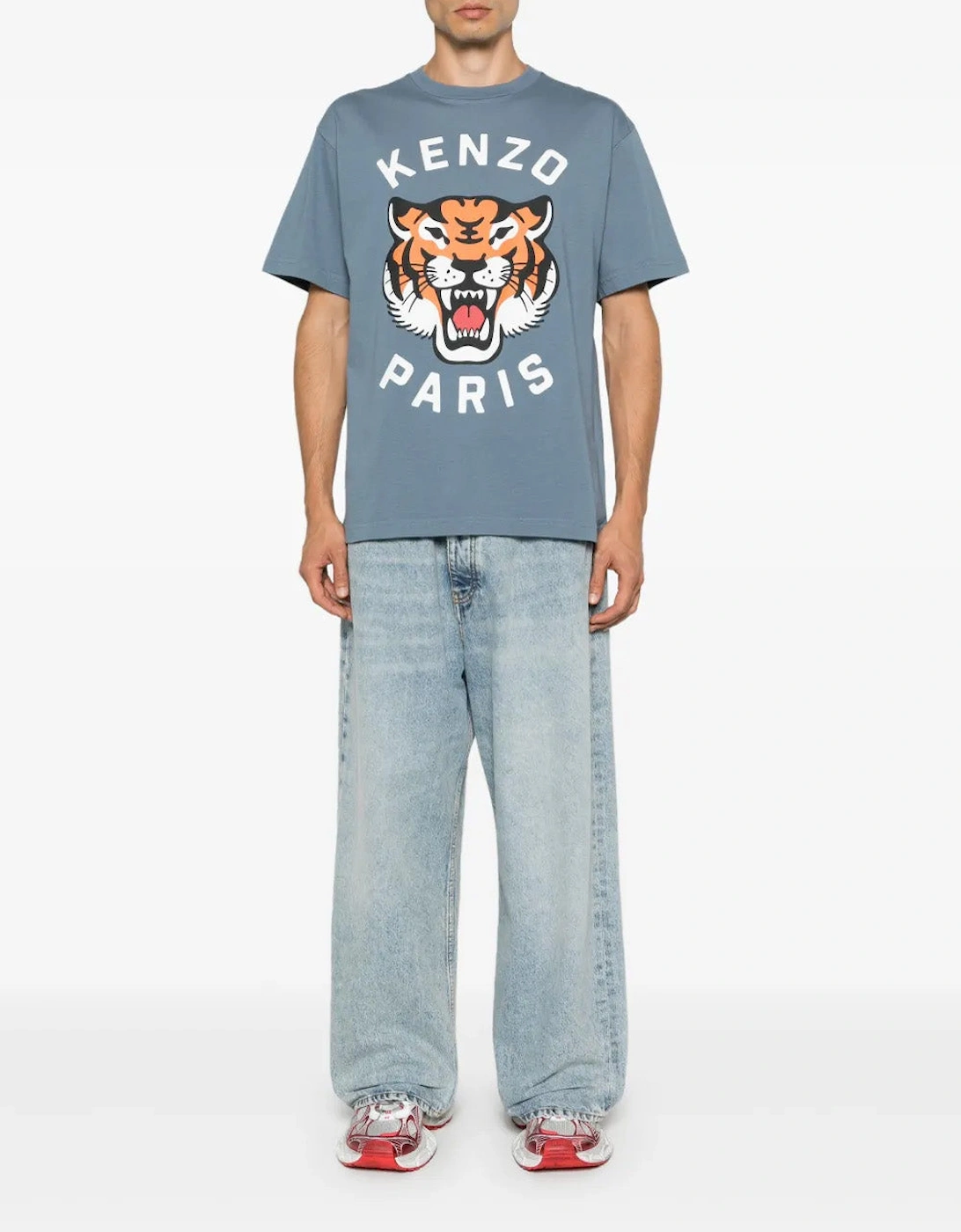 Lucky Tiger Printed T-Shirt in Blue