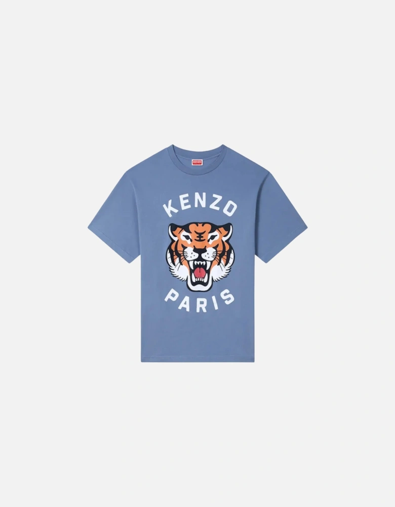Lucky Tiger Printed T-Shirt in Blue
