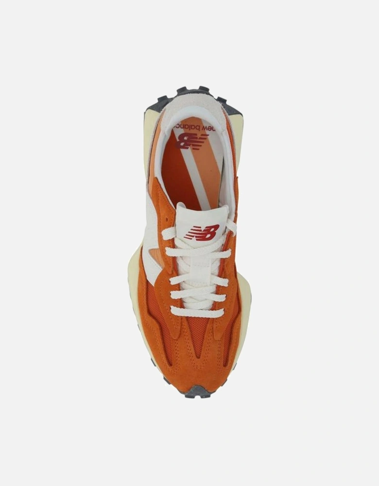 Mesh Panel Suede Detail Sneakers with Rubber Sole Women - Orange