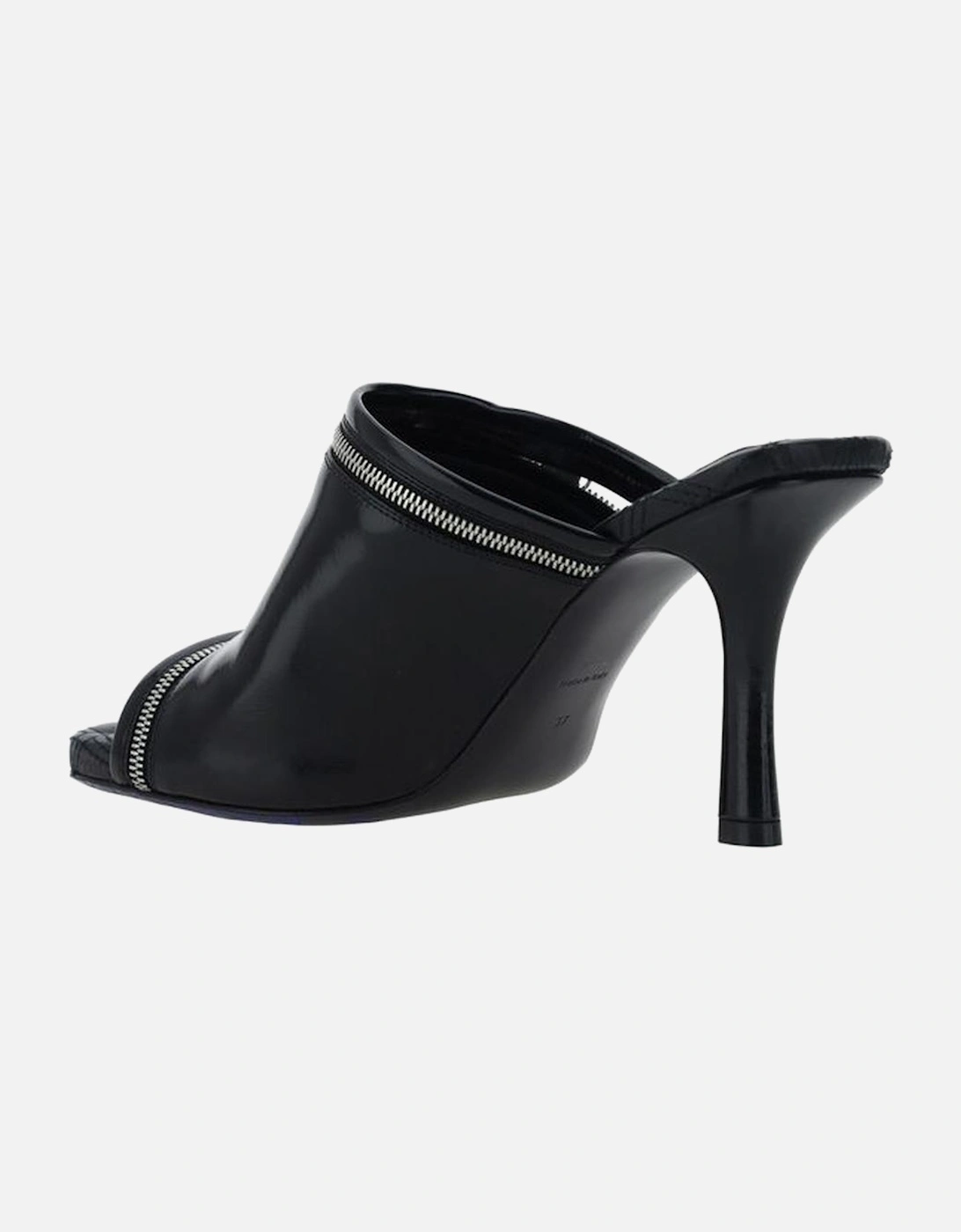 Shiny Leather Stiletto Heel Calfskin Sandals Women - Black