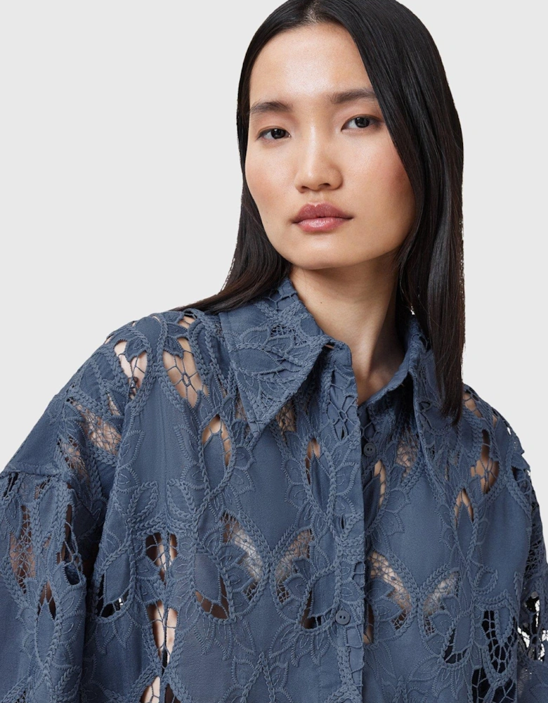 Charli Embroidered Shirt - Light Blue