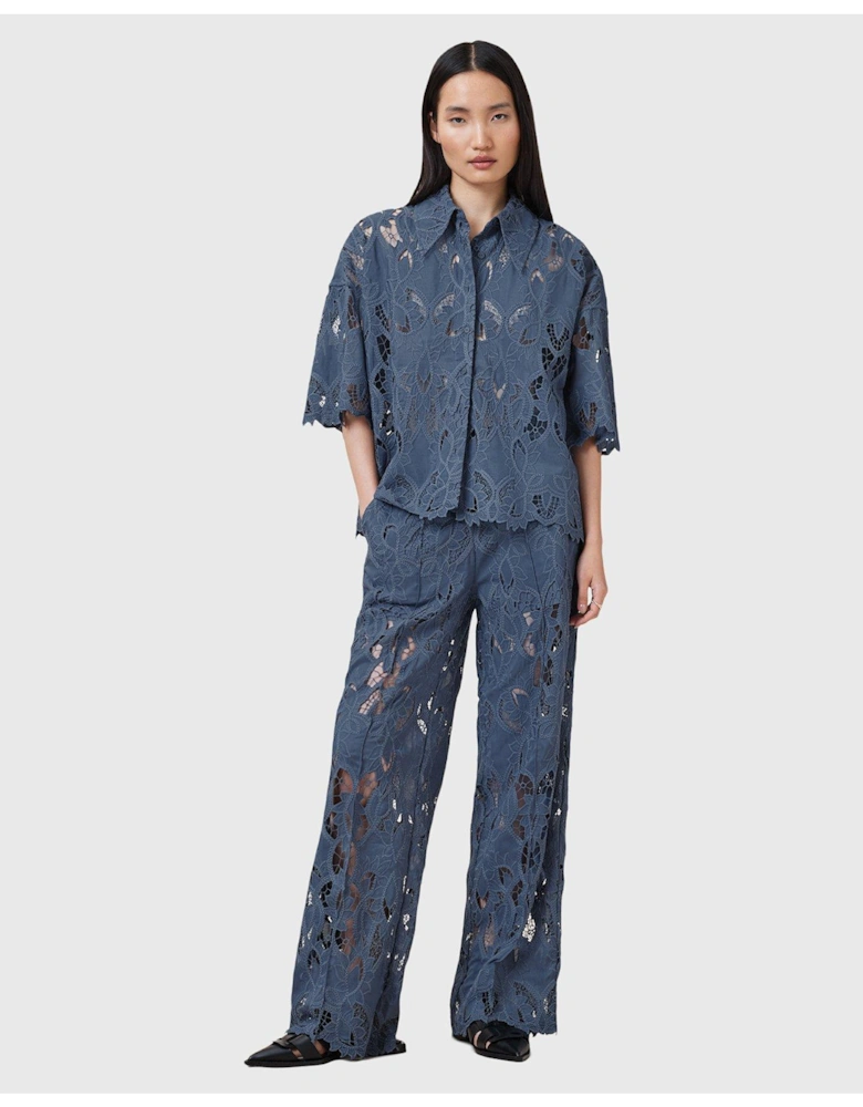 Charli Embroidered Shirt - Light Blue