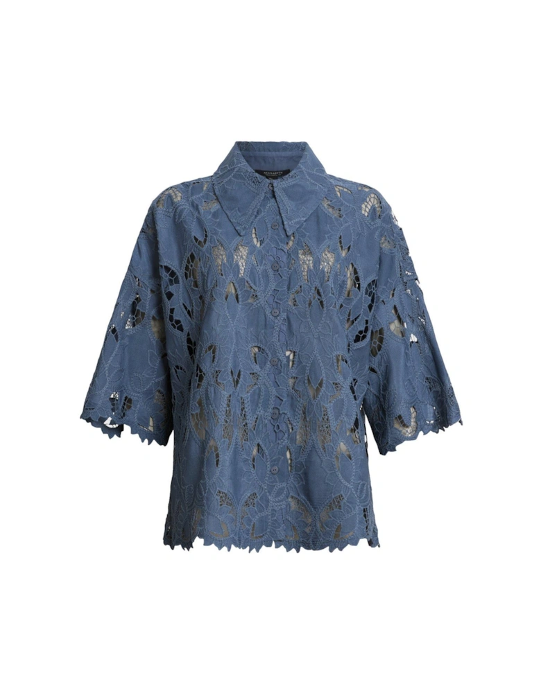 Charli Embroidered Shirt - Light Blue