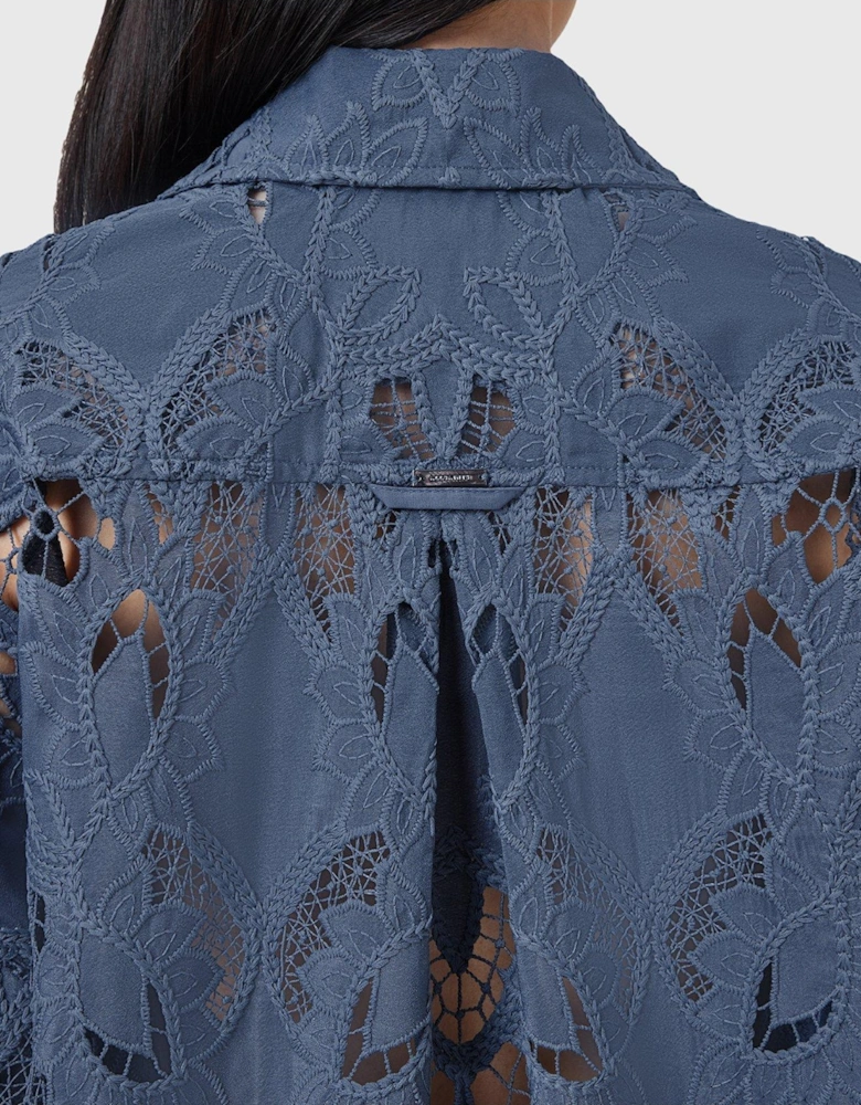Charli Embroidered Shirt - Light Blue