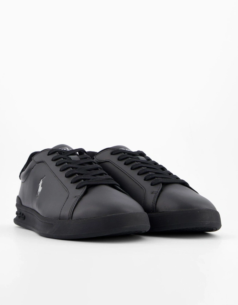 Heritage Court Leather Trainers - Black