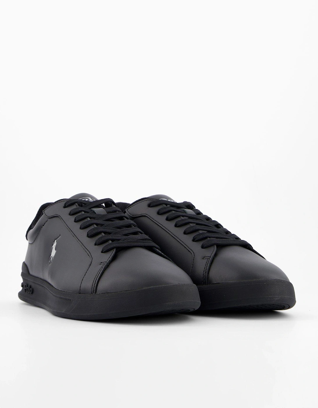 Heritage Court Leather Trainers - Black