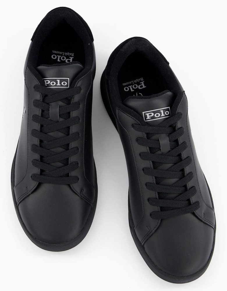 Heritage Court Leather Trainers - Black