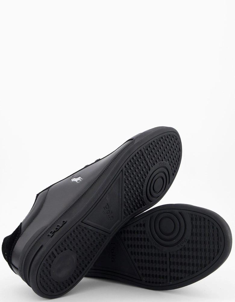 Heritage Court Leather Trainers - Black
