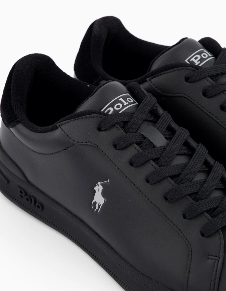 Heritage Court Leather Trainers - Black