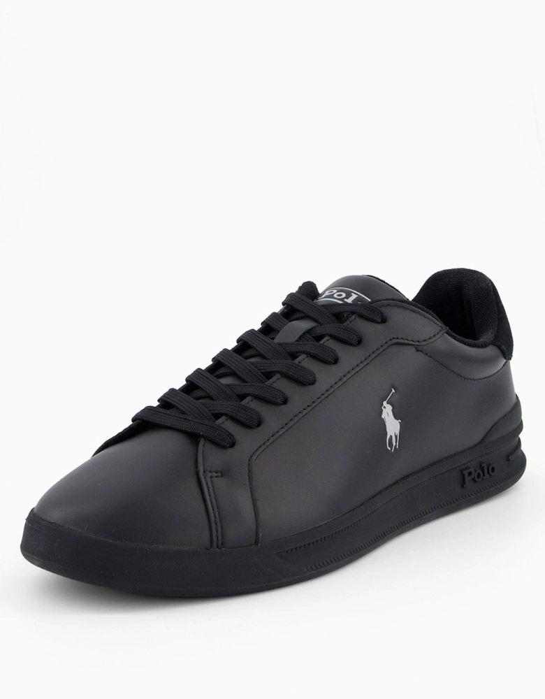 Heritage Court Leather Trainers - Black