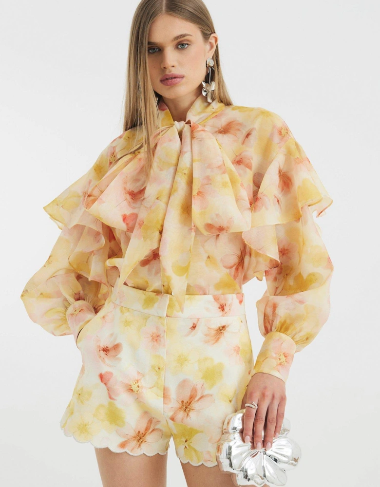 Pussybow Ruffle Blouse - Pink