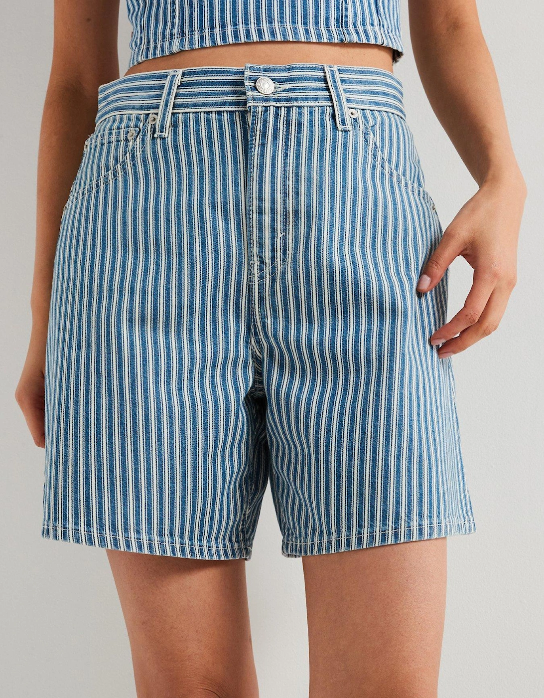 High-rise Baggy Shorts - Mischa Stripe Short, 2 of 1