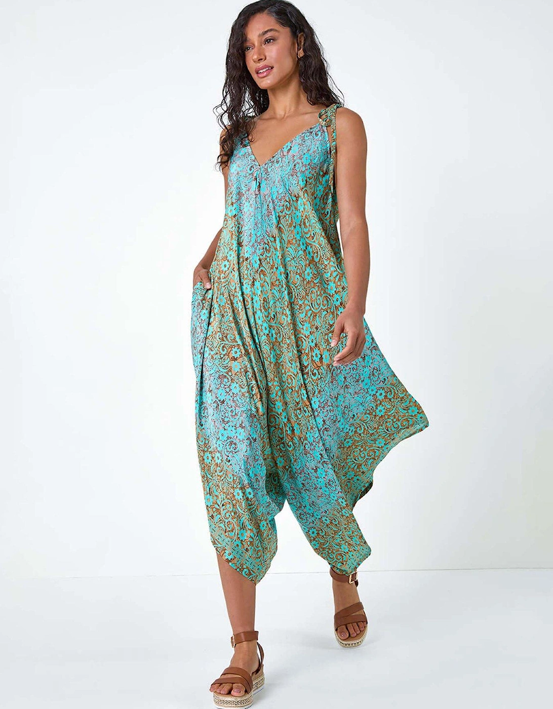Paisley Floral Pocket Slouchy Jumpsuit, 2 of 1