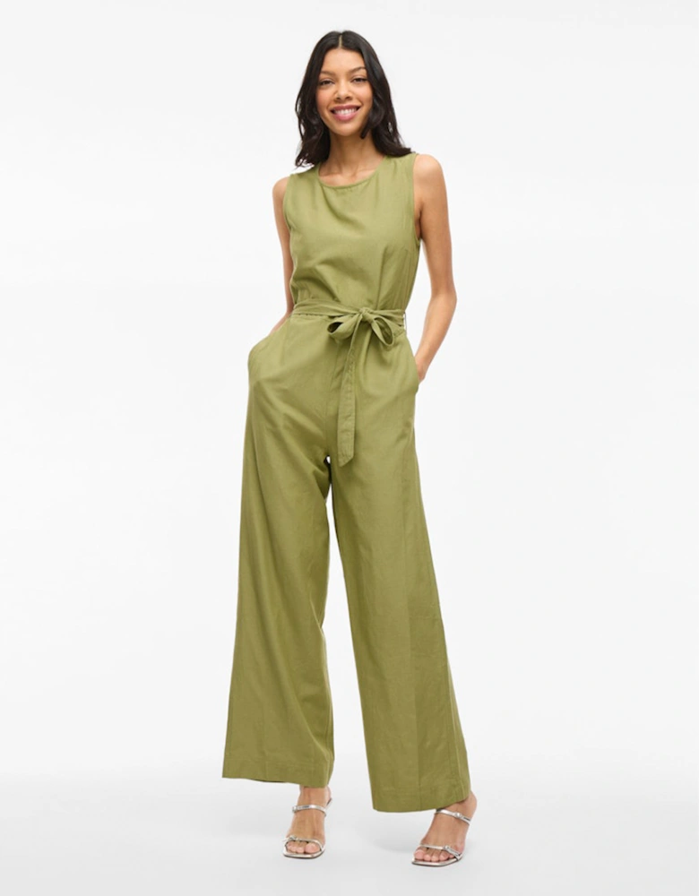 Prisilla O-neck Sleeveless Jumpsuit Sage