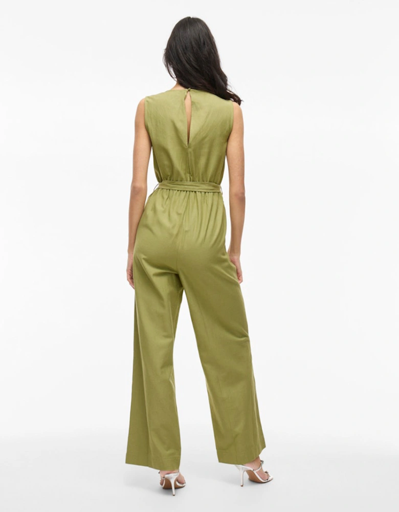 Prisilla O-neck Sleeveless Jumpsuit Sage