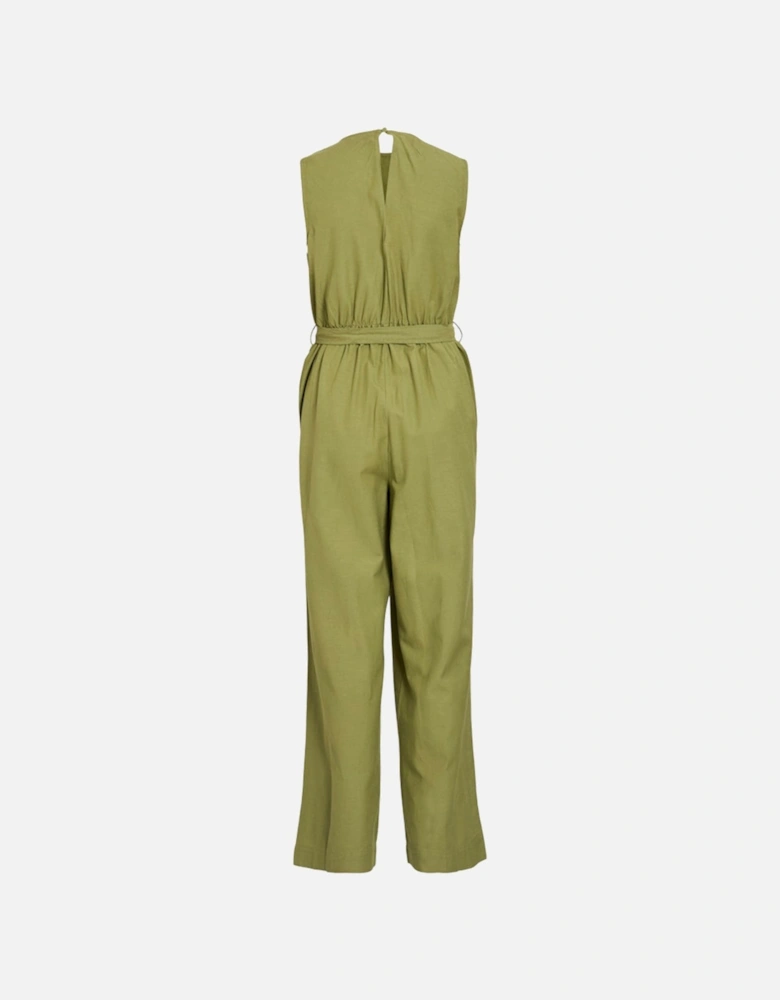 Prisilla O-neck Sleeveless Jumpsuit Sage