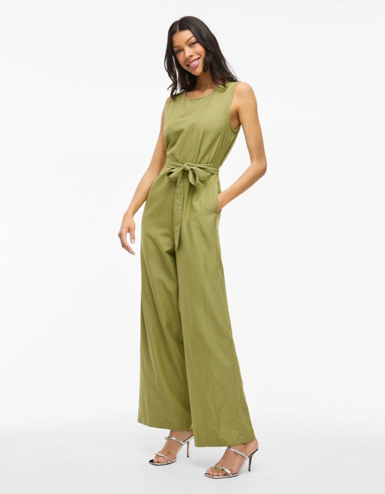 Prisilla O-neck Sleeveless Jumpsuit Sage