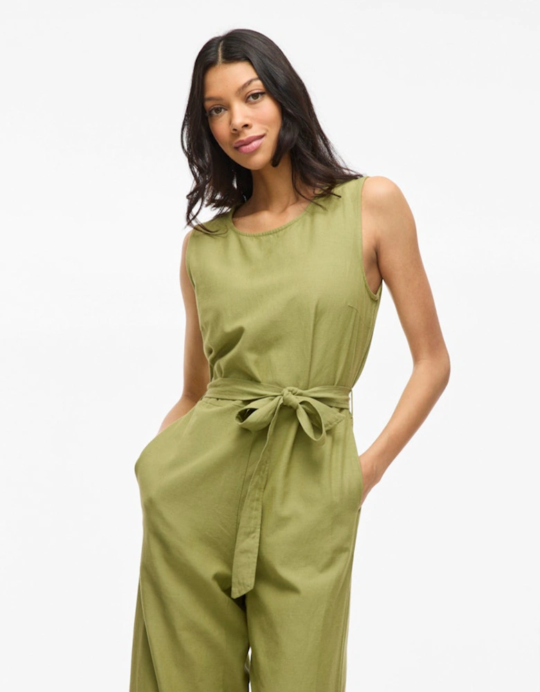 Prisilla O-neck Sleeveless Jumpsuit Sage