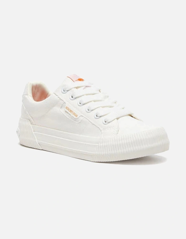 CHEERY Womens Canvas Trainers White