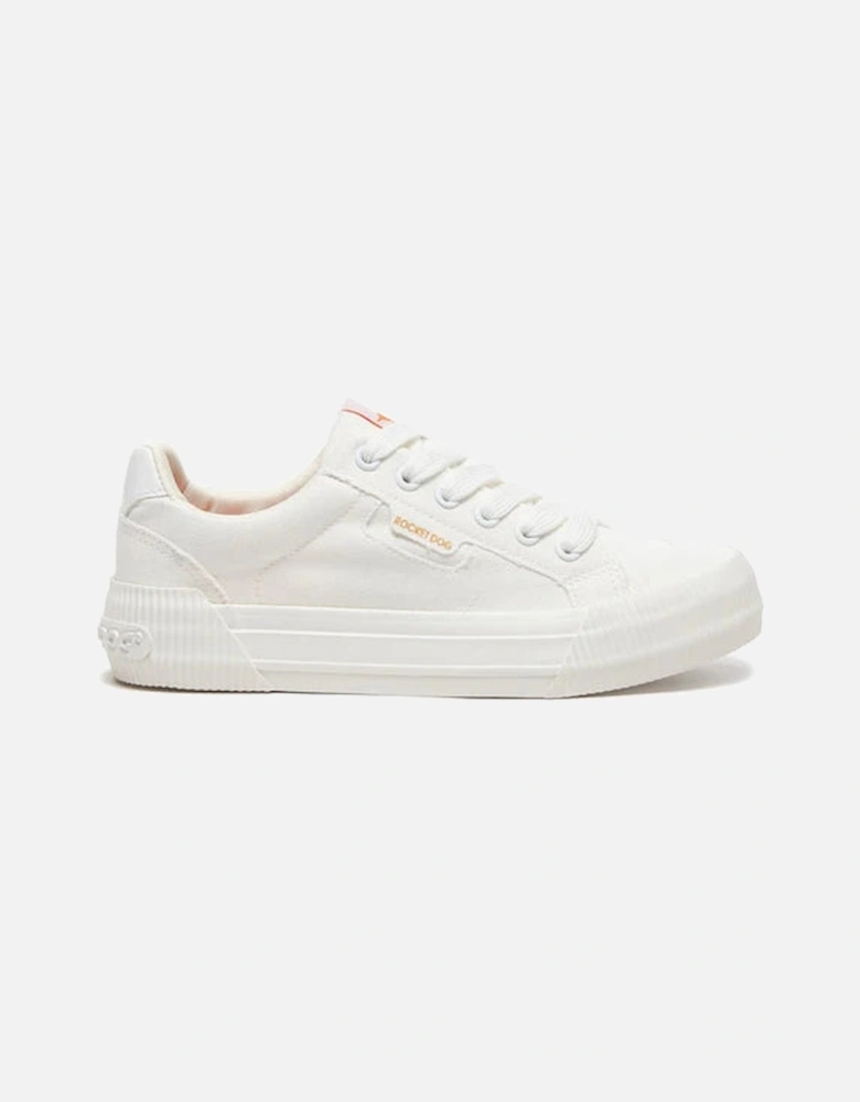 CHEERY Womens Canvas Trainers White