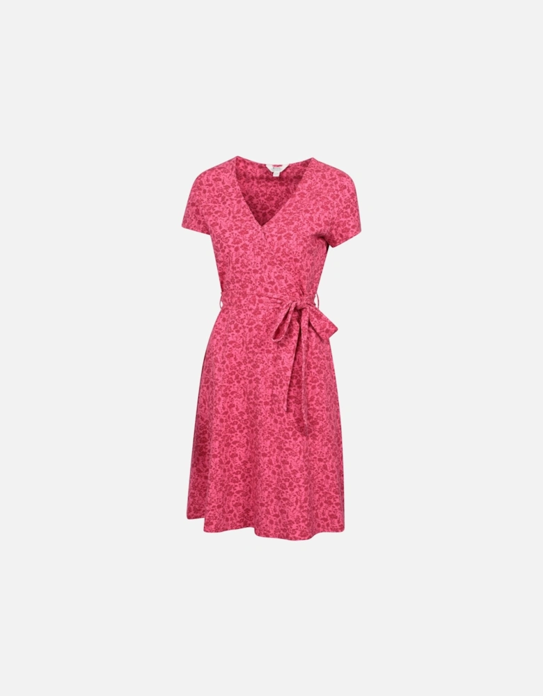 Womens/Ladies Santorini Hibiscus Jersey Wrap Dress