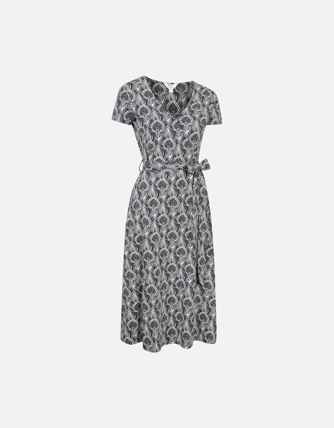 Womens/Ladies Santorini Peacock Feather Midi Wrap Dress