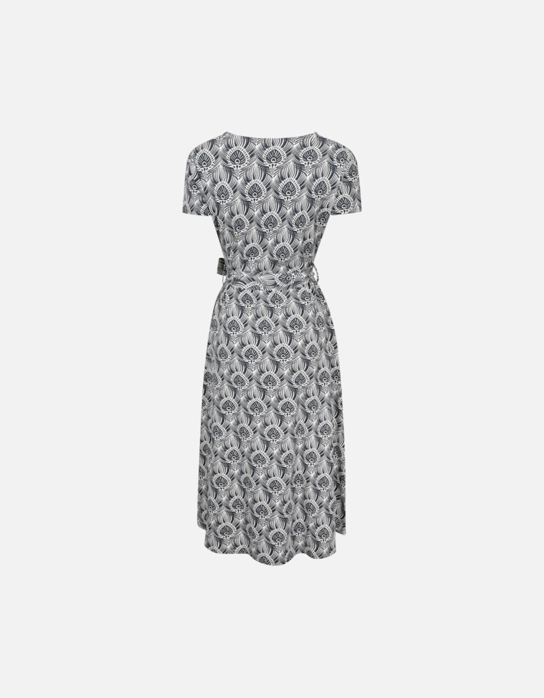 Womens/Ladies Santorini Peacock Feather Midi Wrap Dress