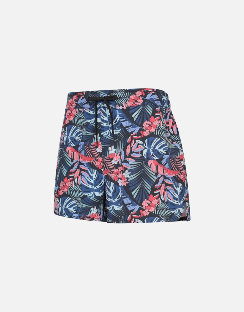 Womens/Ladies Leaf Print Stretch Boardshorts