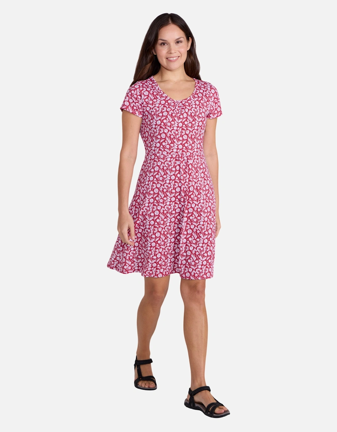 Womens/Ladies Essentials Lora Stripe V Neck Skater Dress