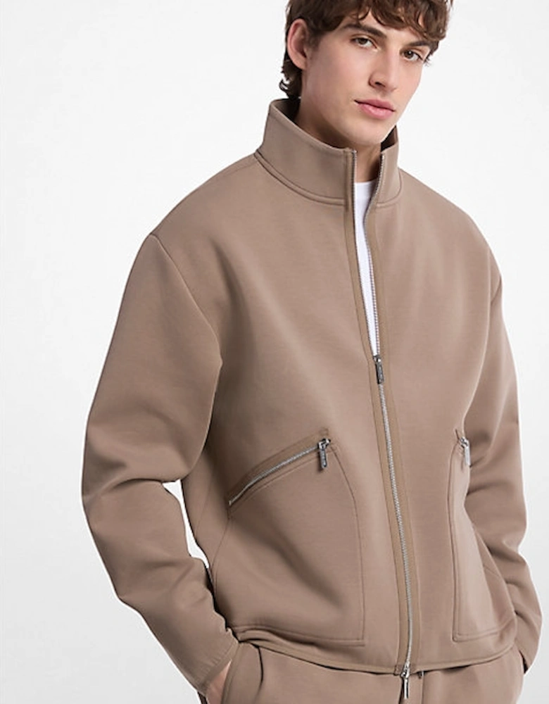 Cotton Blend Zip-Up Jacket