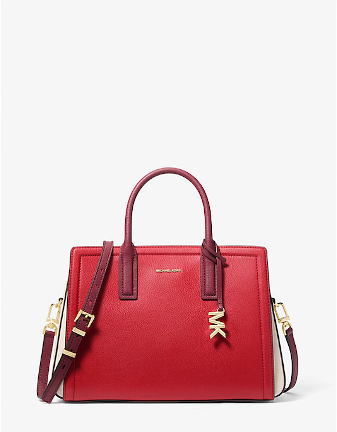 Laila Medium Color-Block Pebbled Leather Satchel, 2 of 1