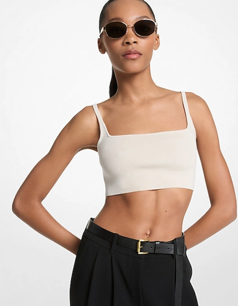 Viscose Blend Cropped Tank Top