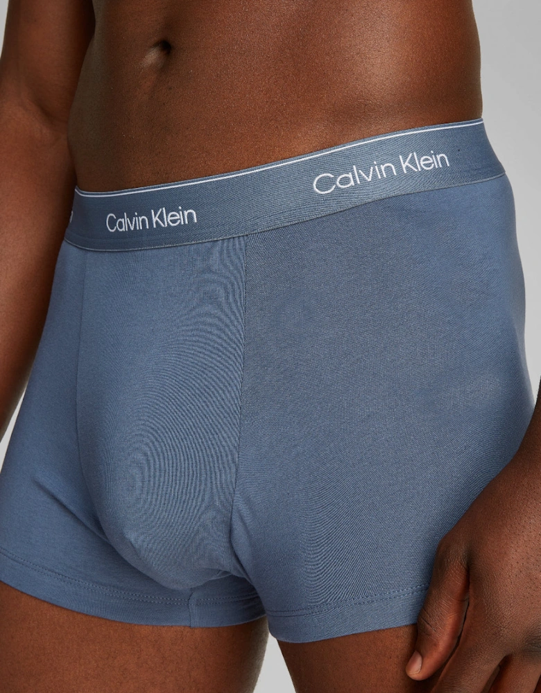 3-Pack Icon Cotton Stretch Relaxed Fit Boxer Trunks, Vintage Indigo / Micro Chip / Molten