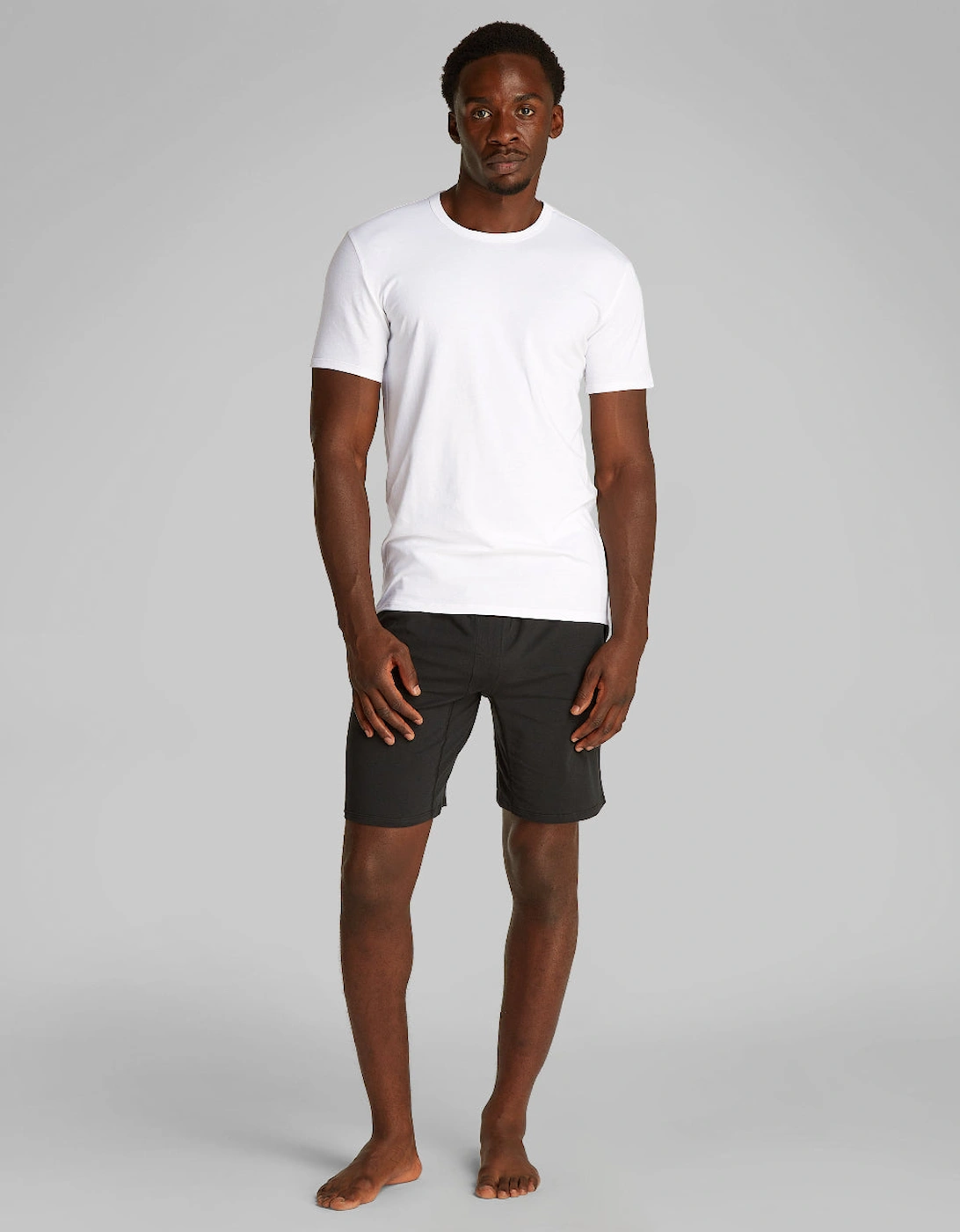 3-Pack Cotton Stretch T-Shirts, White/ Grey Heather / Sterling Blue