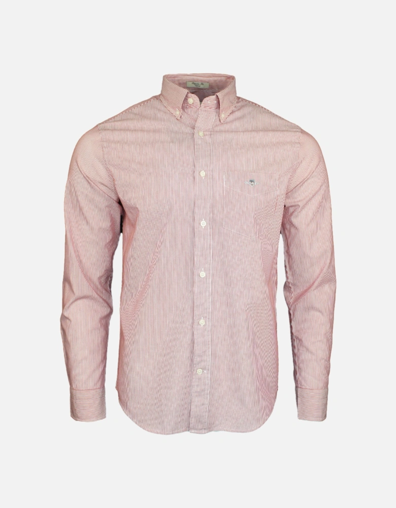 Regular Classic Poplin Banker Shirt, Ruby Red