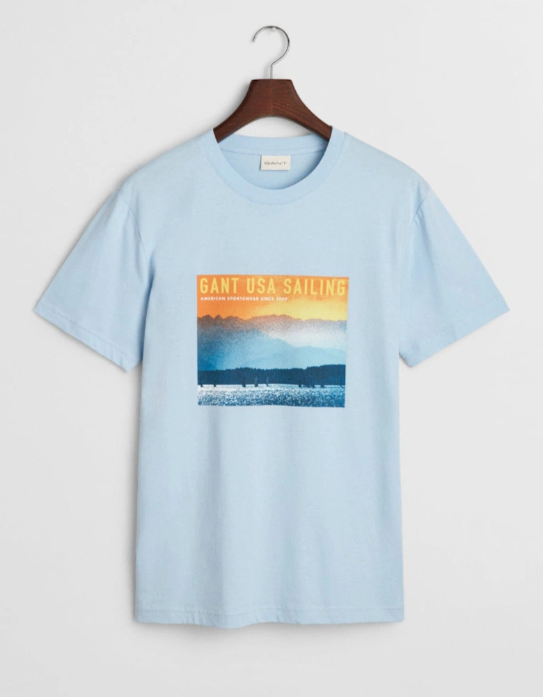 Placed Graphic T-Shirt, Fresh Blue