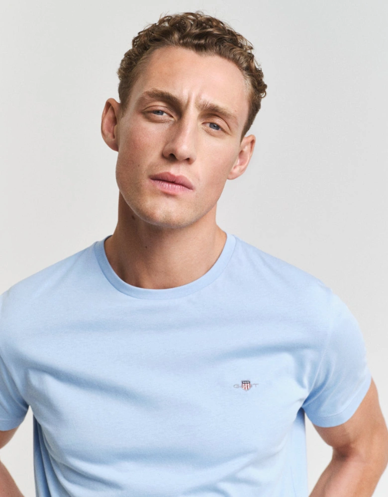 Regular Shield T-Shirt, Capri Blue