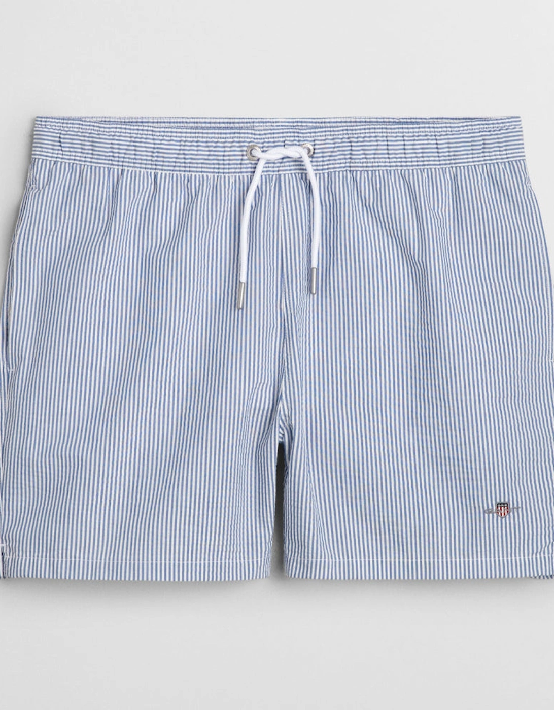Seersucker Swim Shorts, Rich Blue, 5 of 4