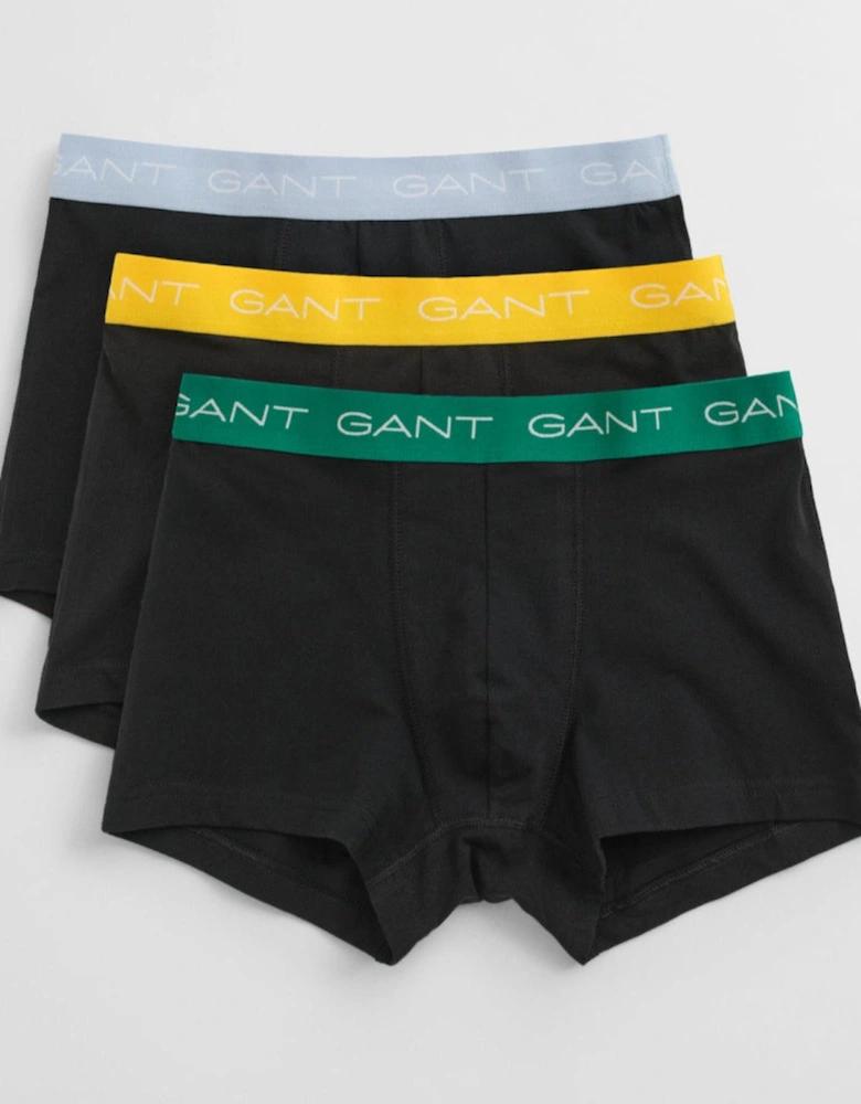 3-Pack Organic Cotton Boxer Trunks, Black