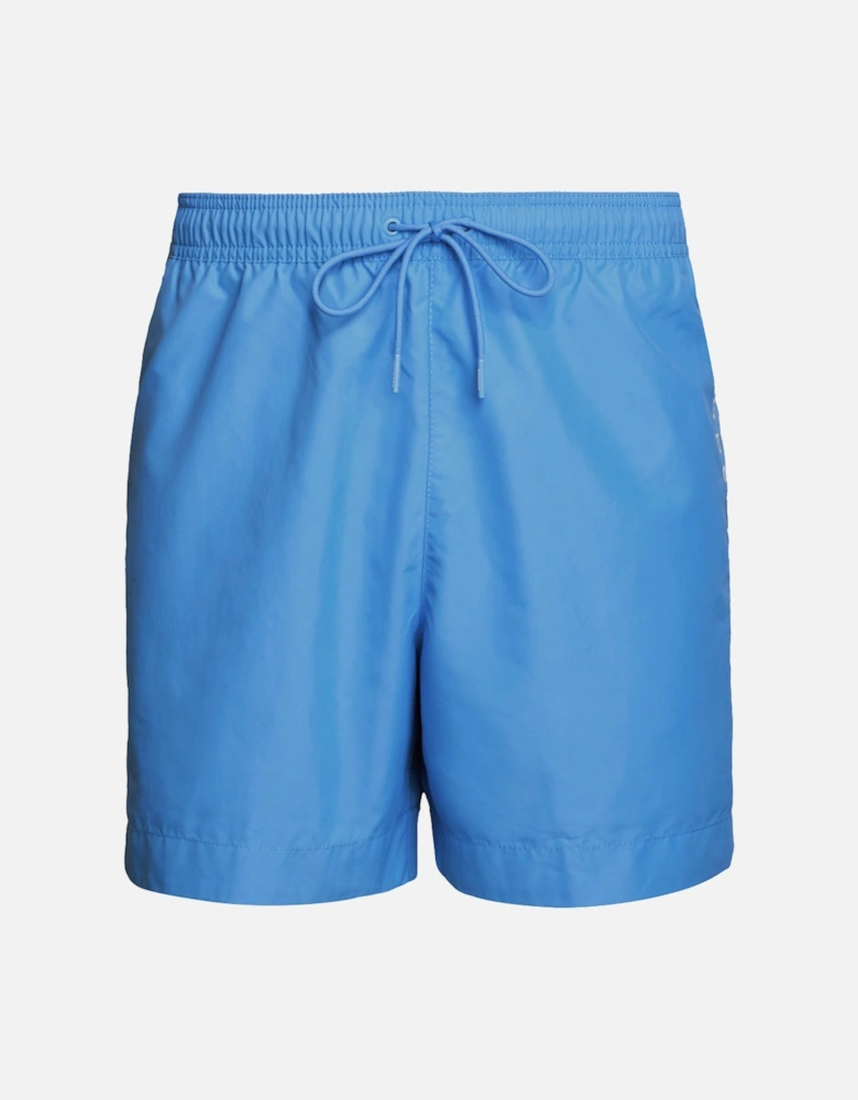 Medium Drawstring Side Logo Swim Shorts, Blue Spell