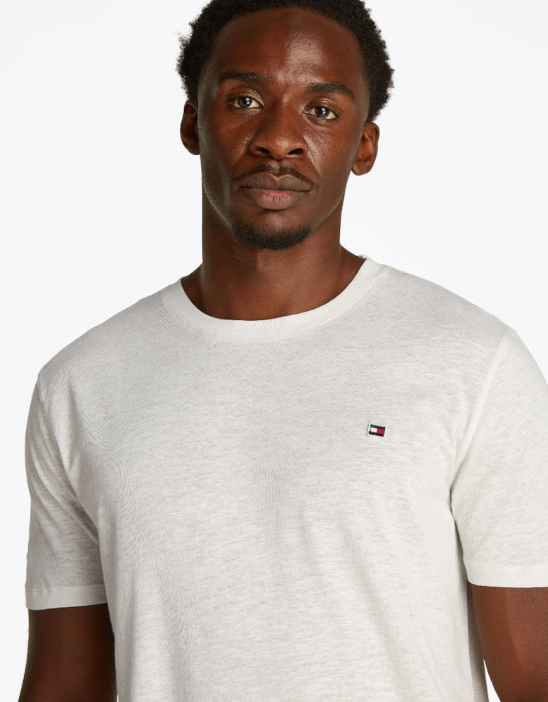 Crew-Neck Slub T-Shirt, Ivory